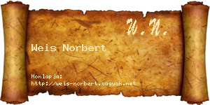 Weis Norbert névjegykártya